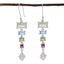 Multi-Spanish-Eun-ji-multiple-Dangle-multicolor-Silver-Earring