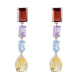 Multi-Turkish-María-quarter-Stud-multicolor-92.5-Silver-Earring