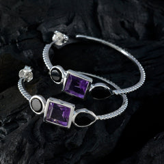 Multi-German-Violet-Trilogy-Stud-multicolor-Silver-Earring