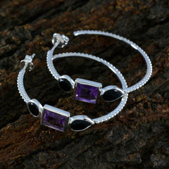 Multi-German-Violet-Trilogy-Stud-multicolor-Silver-Earring