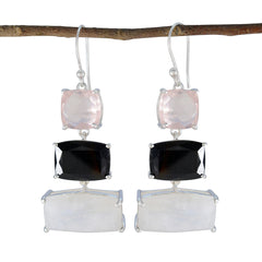 Multi-Korean-Milagros-Trilogy-Dangle-multicolor-Silver-Earring