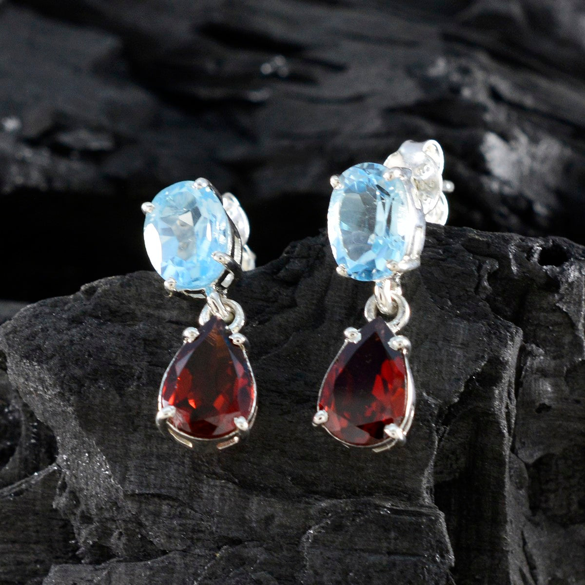 Multi-American-Micaela-multiple-Stud-multicolor-Sterling-Silver-Earring