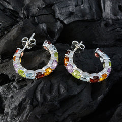 Multi-Italian-Lorena-multiple-Stud-multicolor-Silver-Earring
