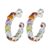 Multi-Italian-Lorena-multiple-Stud-multicolor-Silver-Earring