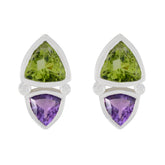 Multi-Latin-American-Victoria-Toi-et-Moi-Stud-multicolor-925-Sterling-Silver-Earring