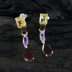 Multi-Italian-Mariana-quarter-Stud-multicolor-925-Sterling-Silver-Earring