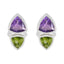 Multi-French-Aaliyah-Toi-et-Moi-Stud-multicolor-Silver-Earring