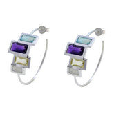 Multi-Japanese-Constanza-multiple-Stud-multicolor-92.5-Silver-Earring