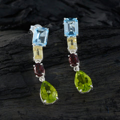 Multi-Middle-Eastern-Micaela-quarter-Stud-multicolor-Silver-Earring