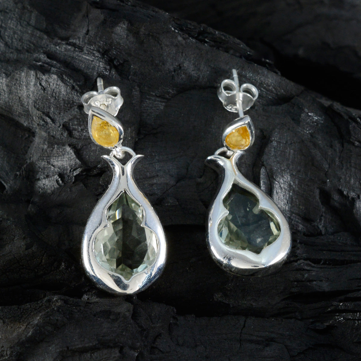 Multi-French-Hanna-Toi-et-Moi-Stud-multicolor-Silver-Earring