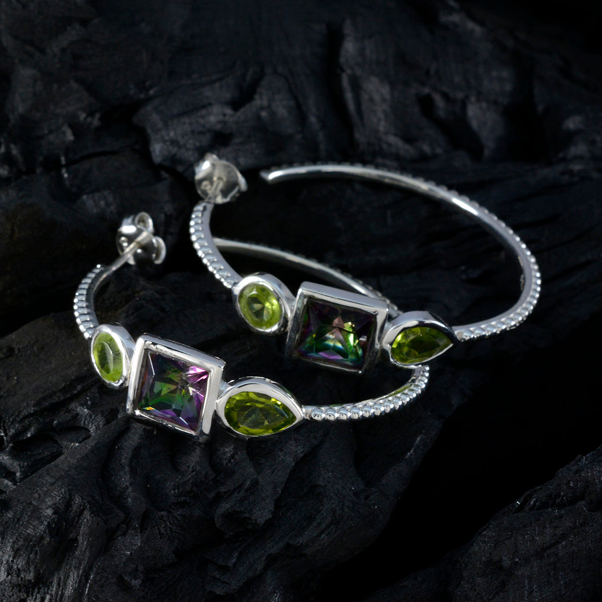 Multi-Russian-Yasmine-Trilogy-Stud-multicolor-925-Silver-Earring