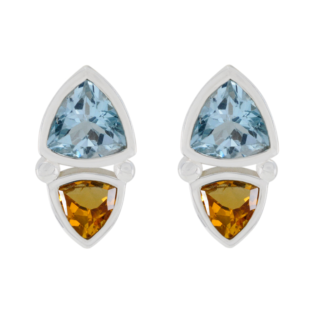 Multi-German-Abigail-Toi-et-Moi-Stud-multicolor-Sterling-Silver-Earring