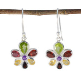 Multi-African-Julia-multiple-Dangle-multicolor-Silver-Earring