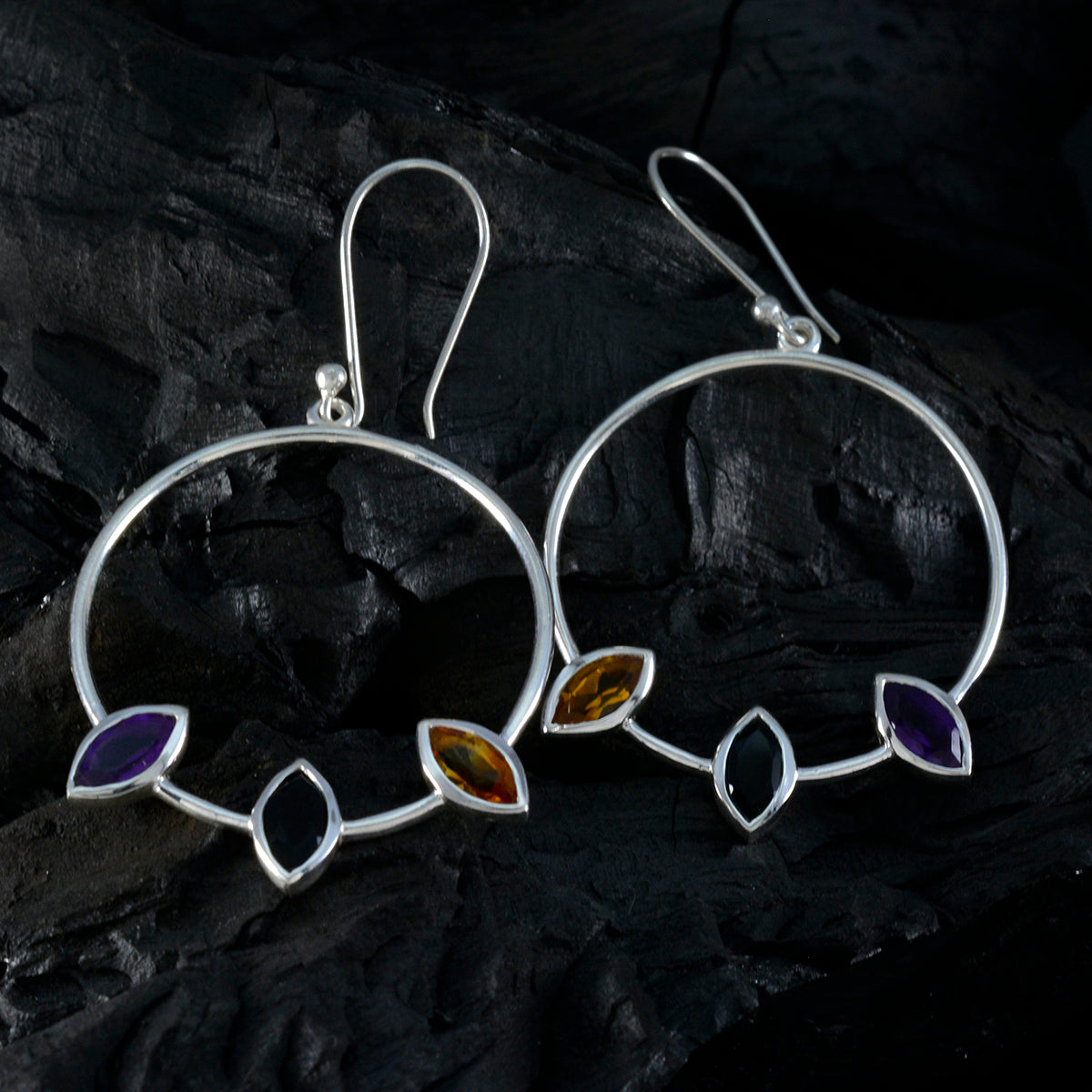 Multi-French-Nella-Trilogy-Dangle-multicolor-92.5-Silver-Earring