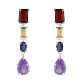 Multi-Australian-Natalia-quarter-Stud-multicolor-925-Silver-Earring