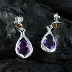 Multi-African-Harper-Toi-et-Moi-Stud-multicolor-925-Silver-Earring