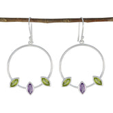 Multi-German-Nora-Trilogy-Dangle-multicolor-925-Sterling-Silver-Earring