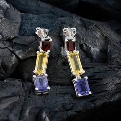 Multi-Egyptian-Penelope-multiple-Stud-multicolor-Sterling-Silber-Ohrring