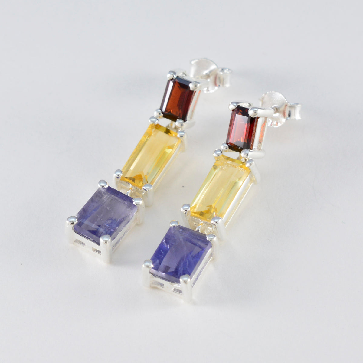 Multi-Egyptian-Penelope-multiple-Stud-multicolor-Sterling-Silber-Ohrring