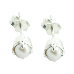 Pearl-Egyptian-Clara-Solitaire-Stud-White-92.5-Silver-Earring