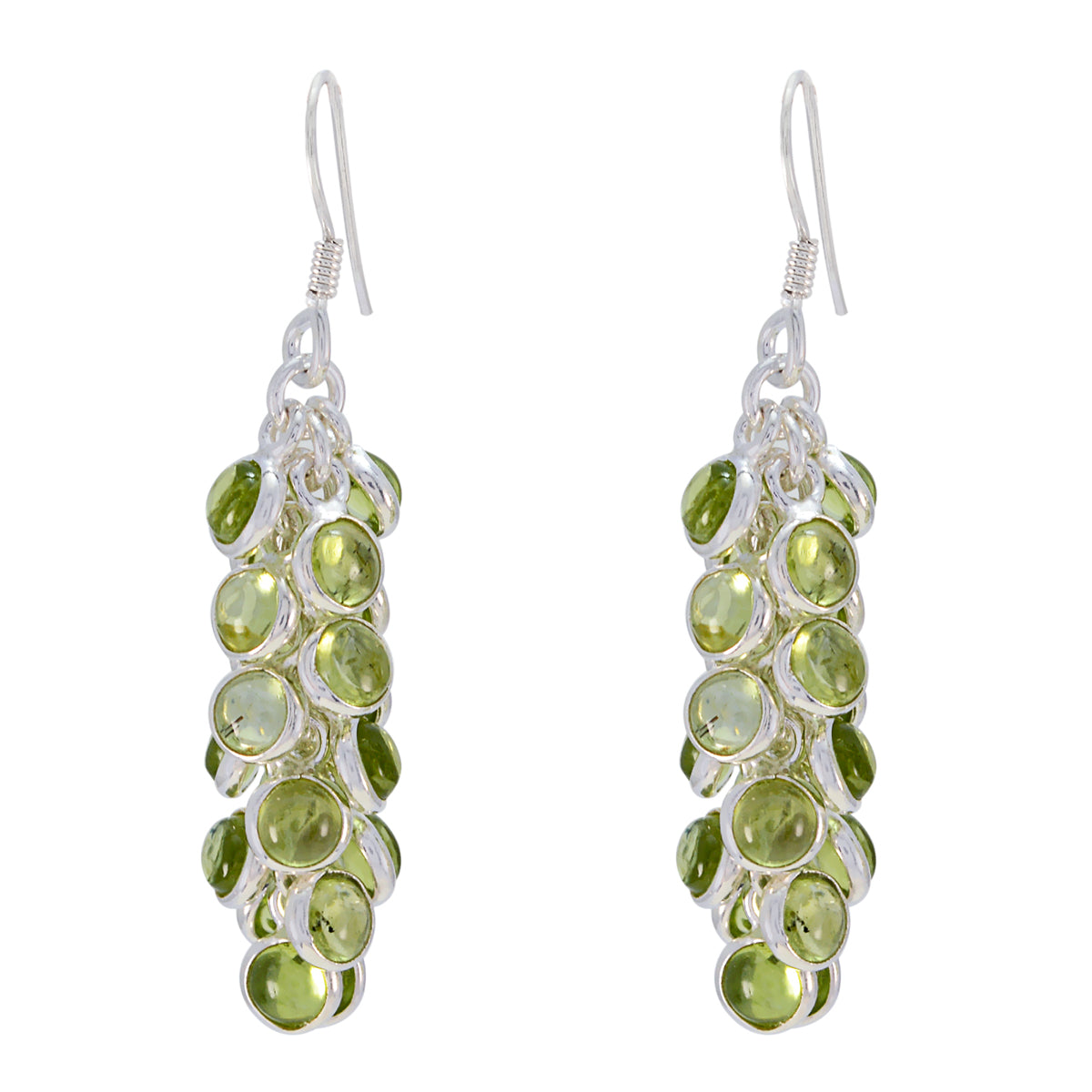 Peridot-Naher Osten-Florencia-mehrere-Dangle-Grün-92,5-Silber-Ohrring