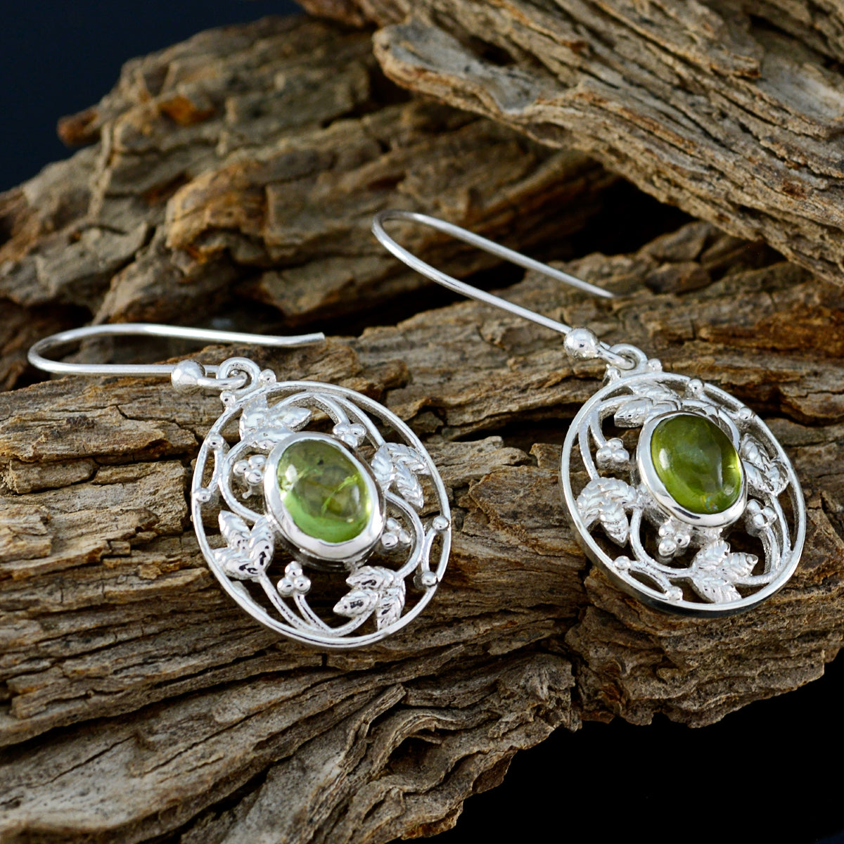 Peridot-German-Julia-Solitaire-Dangle-Green-Silver-Earring