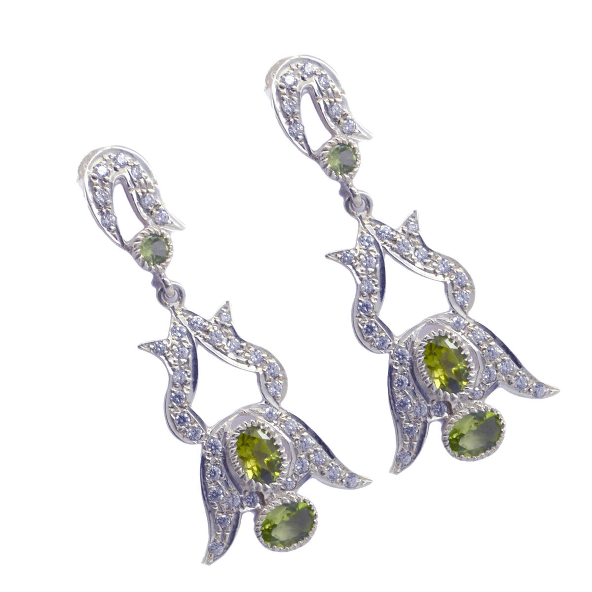 Peridot-Indian-Riya-multiple-Stud-Green-92.5-Silver-Earring