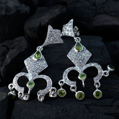 Peridot-Indischer-Meera-Mehrfach-Dangle-Grün-92,5-Silber-Ohrring