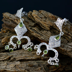 Peridot-Indischer-Meera-Mehrfach-Dangle-Grün-92,5-Silber-Ohrring