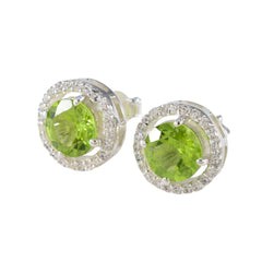 Peridot-American-Riley-Solitaire-Stud-Green-Silver-Earring