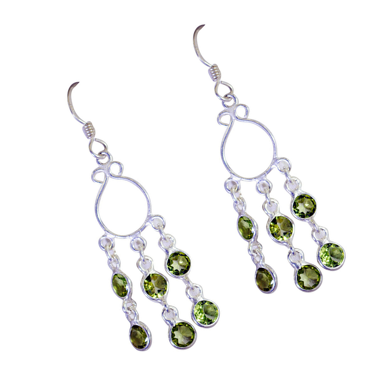 Peridot-Mexican-Lily-multiple-Dangle-Green-925-Silver-Earring