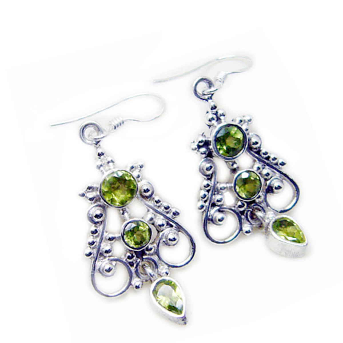 Peridot-Mexican-Aiko-multiple-Dangle-Green-92.5-Silver-Earring