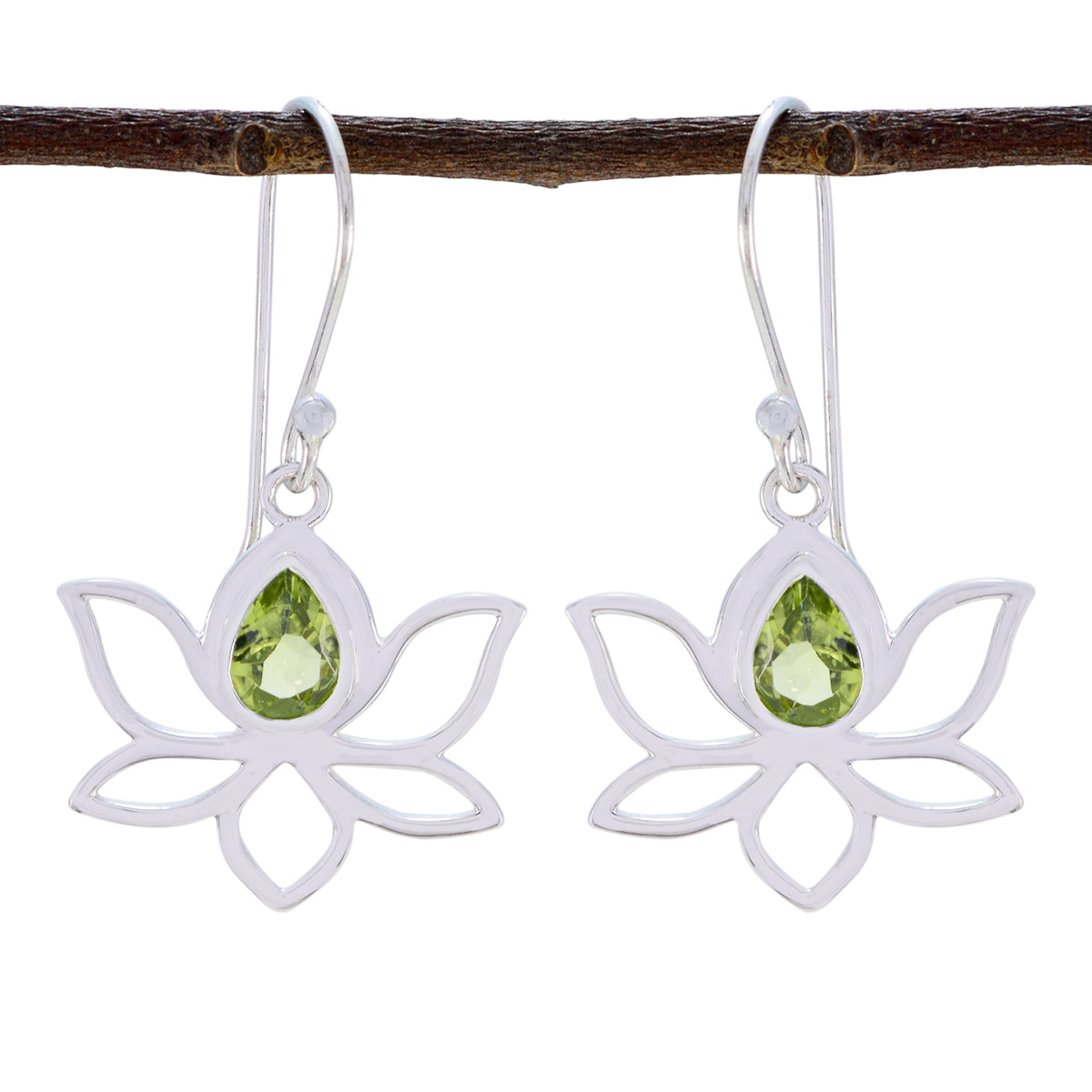 Peridot-Japanese-Bella-Solitaire-Dangle-Green-92.5-Silber-Ohrring