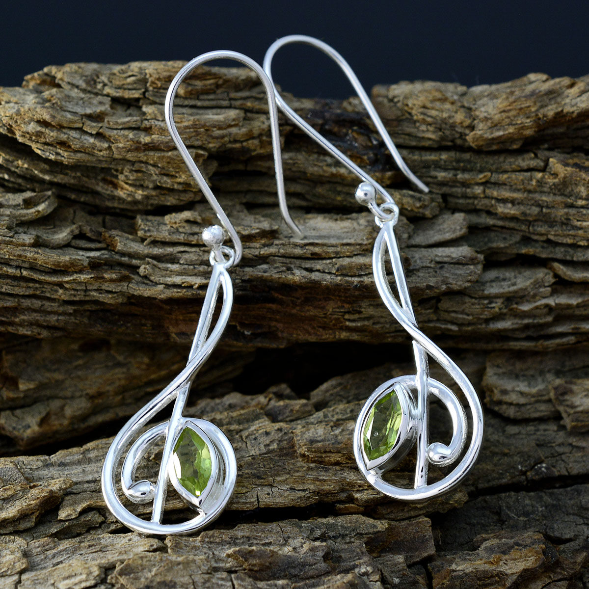 Peridot-American-Emily-Solitaire-Dangle-Green-925-Silver-Earring