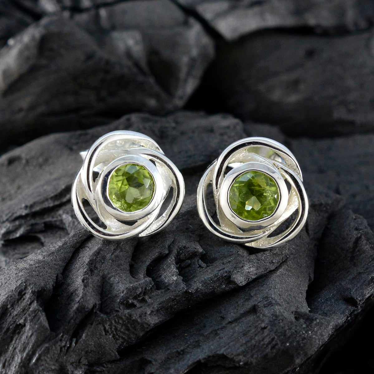 Peridot-American-Meei-Solitaire-Stud-Green-Sterling-Silver-Earring