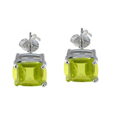 Peridot-French-Amanda-Solitär-Ohrstecker-Grün-925-Sterling-Silber-Ohrring