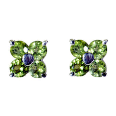 Peridot-Italian-Ivy-Multiple-Ohrstecker-Grün-Silber-Ohrring