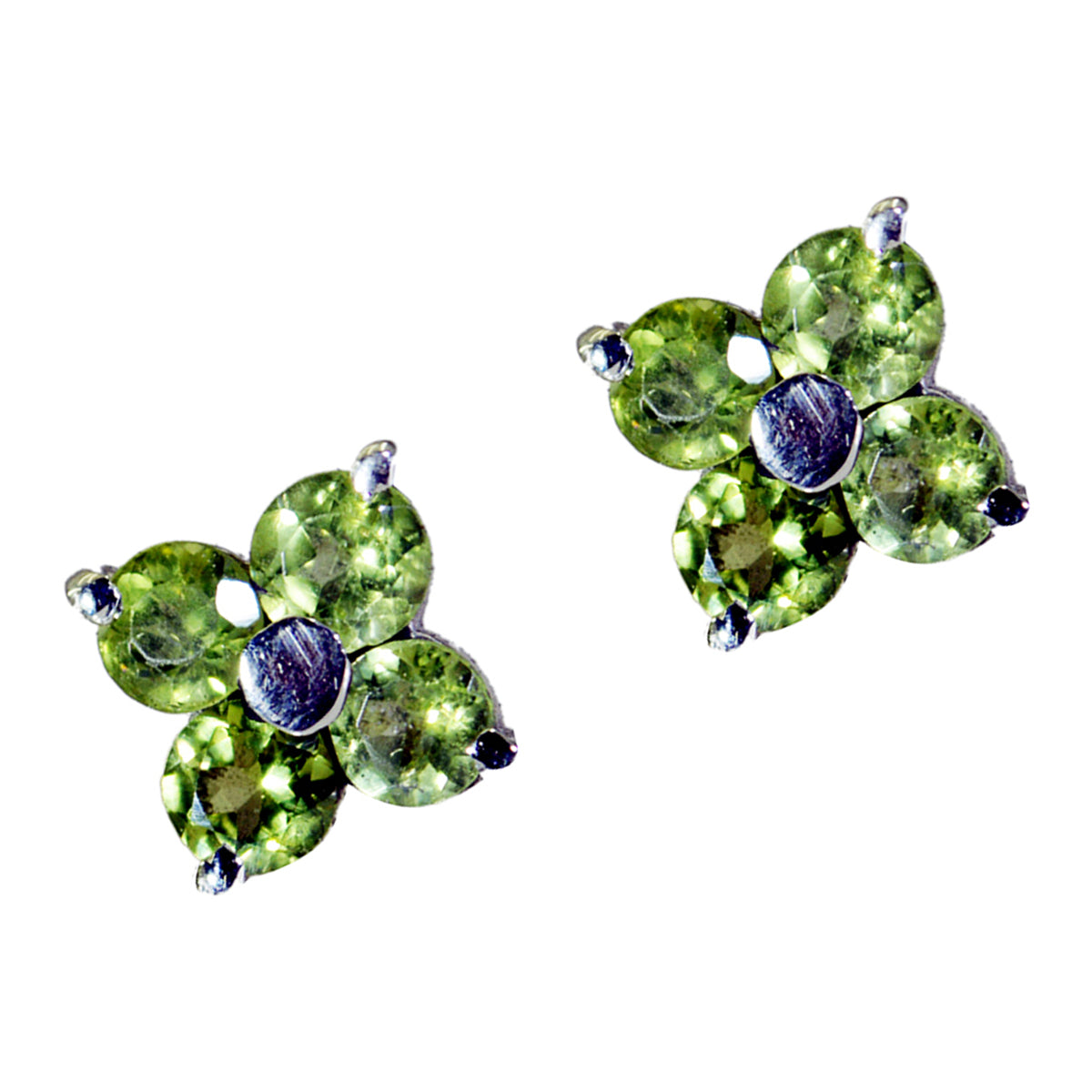 Peridot-Italian-Ivy-Multiple-Ohrstecker-Grün-Silber-Ohrring