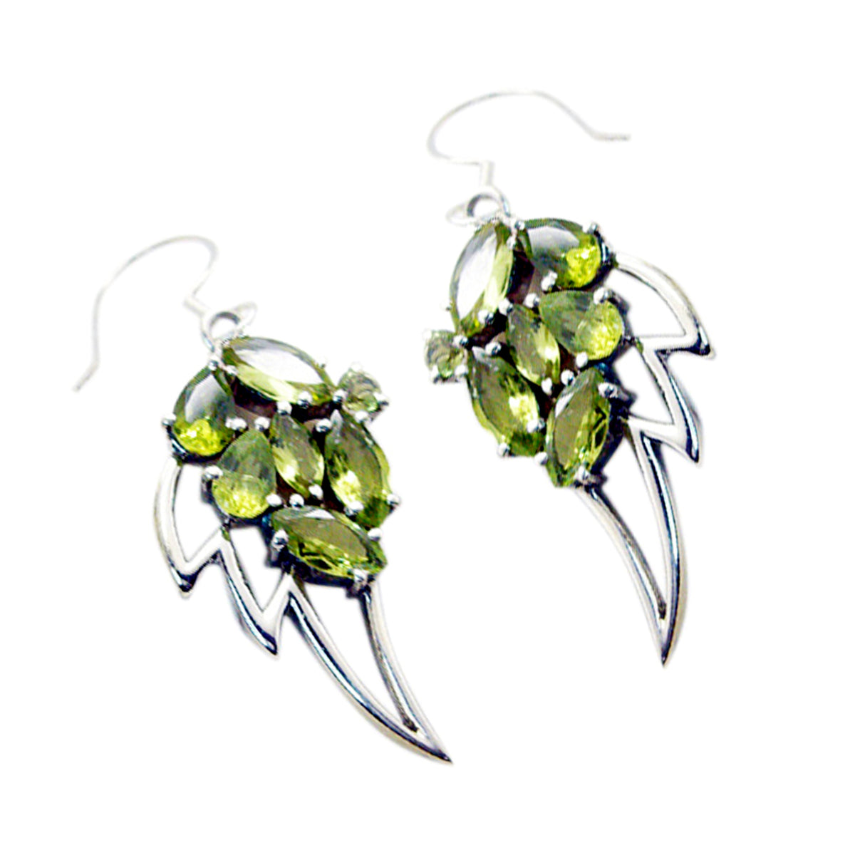 Peridot-Moroccan-Lili-multiple-Dangle-Green-92.5-Silver-Earring