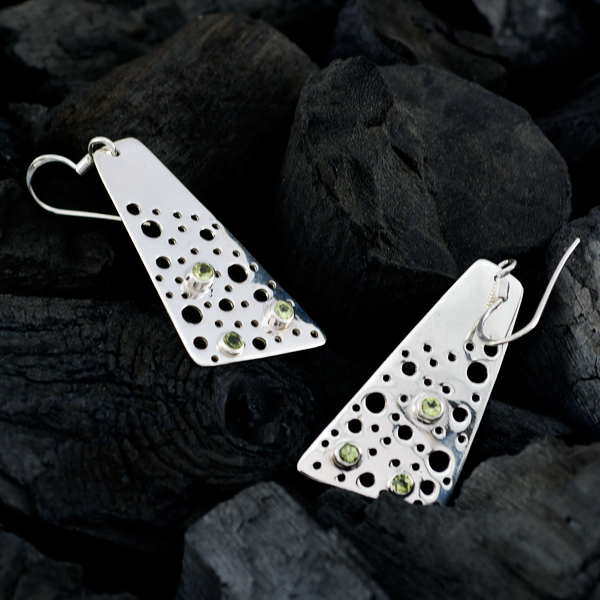 Peridot-Italienisch-Mila-Mehrfach-Ohrhänger-Grün-925-Silber