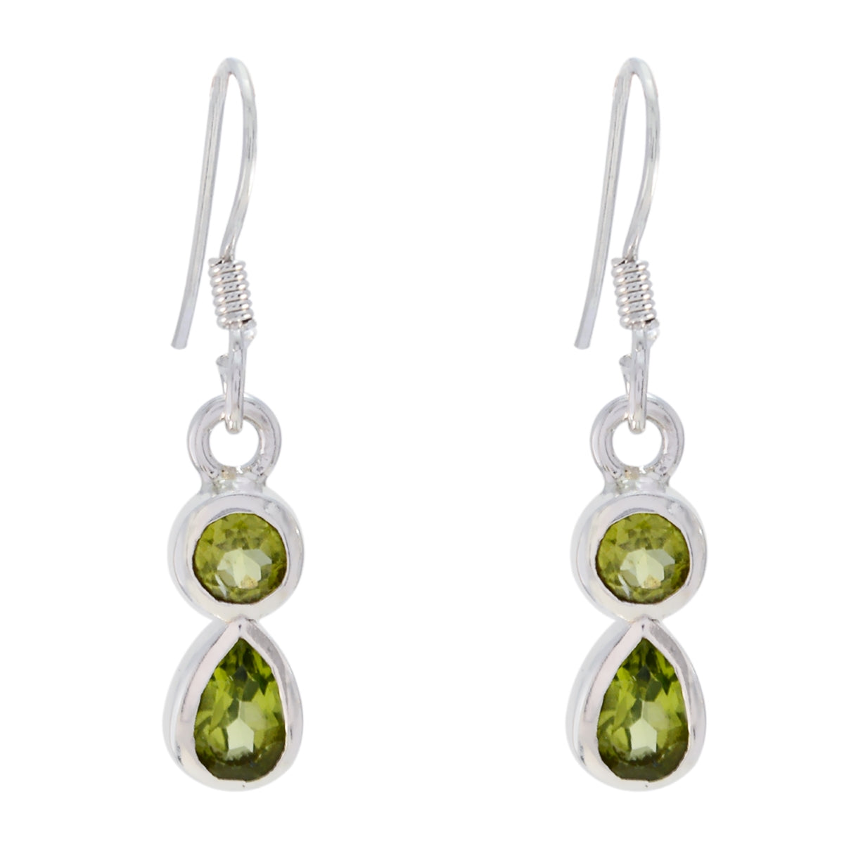 Peridot-Naher Osten-Maya-mehrere-Dangle-Grün-925-Silber-Ohrring