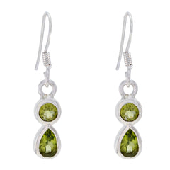 Peridot-Naher Osten-Maya-mehrere-Dangle-Grün-925-Silber-Ohrring