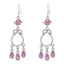 Pink-CZ-American-Sarah-multiple-Dangle-Pink-92.5-Silver-Earring