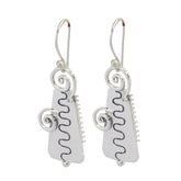 Plain-Korean-Florencia-plain-Dangle-Gray-925-Silver-Earring