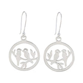 Plain-Japanese-Gabriela-plain-Dangle-Gray-925-Sterling-Silver-Earring