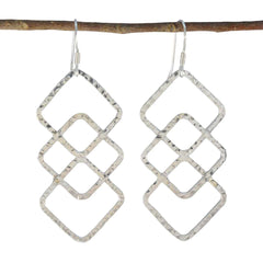 Plain-Middle-Eastern-Ivana-plain-Dangle-Gray-925-Silver-Earring
