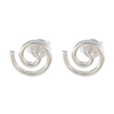 Plain-Spanish-Julieta-plain-Stud-Gray-Sterling-Silver-Earring