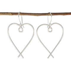 Plain-Korean-Milagros-plain-Dangle-Gray-Silver-Earring