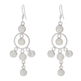 Rainbow-Moonstone-Japanese-Nari-multiple-Dangle-White-925-Silver-Earring