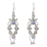 Rainbow-Moonstone-French-Ying-multiple-Dangle-White-92.5-Silver-Earring